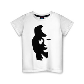 Детская футболка хлопок с принтом саксофонист или девушка в Екатеринбурге, 100% хлопок | круглый вырез горловины, полуприлегающий силуэт, длина до линии бедер | восприятие | девушка | иллюзия | оптическая иллюзия | саксофонист