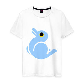 Мужская футболка хлопок с принтом Утка или заяц в Екатеринбурге, 100% хлопок | прямой крой, круглый вырез горловины, длина до линии бедер, слегка спущенное плечо. | восприятие | заяц | иллюзия | оптическая иллюзия | утка