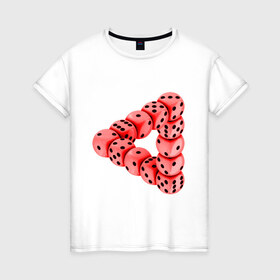 Женская футболка хлопок с принтом Кубики в Екатеринбурге, 100% хлопок | прямой крой, круглый вырез горловины, длина до линии бедер, слегка спущенное плечо | восприятие | иллюзия | кубики | оптическая иллюзия