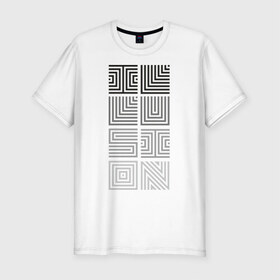 Мужская футболка премиум с принтом Illusion grey в Екатеринбурге, 92% хлопок, 8% лайкра | приталенный силуэт, круглый вырез ворота, длина до линии бедра, короткий рукав | Тематика изображения на принте: восприятие | иллюзии | мозг | обман зрения | оптическая | цвет