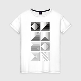 Женская футболка хлопок с принтом Illusion grey в Екатеринбурге, 100% хлопок | прямой крой, круглый вырез горловины, длина до линии бедер, слегка спущенное плечо | восприятие | иллюзии | мозг | обман зрения | оптическая | цвет