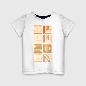 Детская футболка хлопок с принтом Illusion orange в Екатеринбурге, 100% хлопок | круглый вырез горловины, полуприлегающий силуэт, длина до линии бедер | восприятие | иллюзии | мозг | обман зрения | оптическая | цвет