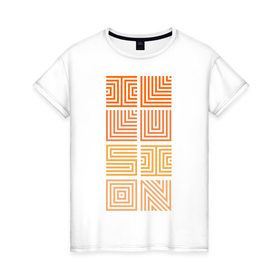 Женская футболка хлопок с принтом Illusion orange в Екатеринбурге, 100% хлопок | прямой крой, круглый вырез горловины, длина до линии бедер, слегка спущенное плечо | восприятие | иллюзии | мозг | обман зрения | оптическая | цвет