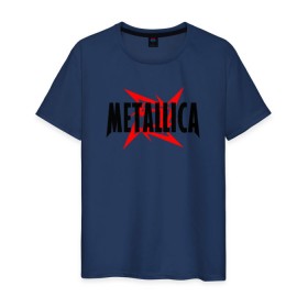 Мужская футболка хлопок с принтом Metallica logo в Екатеринбурге, 100% хлопок | прямой крой, круглый вырез горловины, длина до линии бедер, слегка спущенное плечо. | Тематика изображения на принте: 