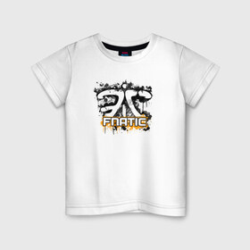 Детская футболка хлопок с принтом Fnatic Team в Екатеринбурге, 100% хлопок | круглый вырез горловины, полуприлегающий силуэт, длина до линии бедер | Тематика изображения на принте: counter strike | csgo | fnatic
