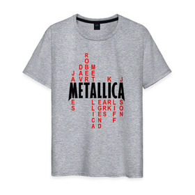 Мужская футболка хлопок с принтом Metallica History в Екатеринбурге, 100% хлопок | прямой крой, круглый вырез горловины, длина до линии бедер, слегка спущенное плечо. | металлика