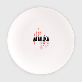 Тарелка с принтом «Metallica History» в Екатеринбурге, фарфор | диаметр - 210 мм
диаметр для нанесения принта - 120 мм | металлика