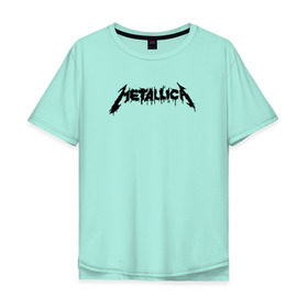 Мужская футболка хлопок Oversize с принтом Metallica painted logo в Екатеринбурге, 100% хлопок | свободный крой, круглый ворот, “спинка” длиннее передней части | Тематика изображения на принте: металлика