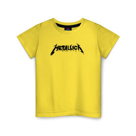 Детская футболка хлопок с принтом Metallica painted logo в Екатеринбурге, 100% хлопок | круглый вырез горловины, полуприлегающий силуэт, длина до линии бедер | Тематика изображения на принте: металлика