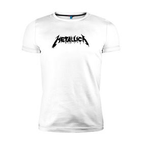 Мужская футболка премиум с принтом Metallica painted logo в Екатеринбурге, 92% хлопок, 8% лайкра | приталенный силуэт, круглый вырез ворота, длина до линии бедра, короткий рукав | металлика