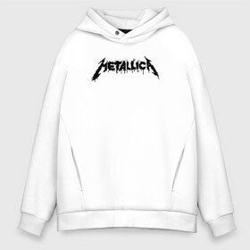 Мужское худи Oversize хлопок с принтом Metallica painted logo в Екатеринбурге, френч-терри — 70% хлопок, 30% полиэстер. Мягкий теплый начес внутри —100% хлопок | боковые карманы, эластичные манжеты и нижняя кромка, капюшон на магнитной кнопке | металлика