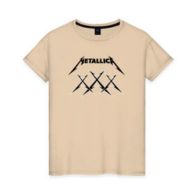 Женская футболка хлопок с принтом 30-летие группы Металлика в Екатеринбурге, 100% хлопок | прямой крой, круглый вырез горловины, длина до линии бедер, слегка спущенное плечо | xxx | тридцать | ххх | юбилей