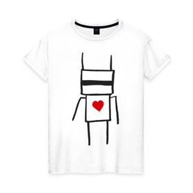 Женская футболка хлопок с принтом Chappie в Екатеринбурге, 100% хлопок | прямой крой, круглый вырез горловины, длина до линии бедер, слегка спущенное плечо | die antwoord
