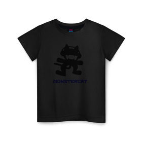 Детская футболка хлопок с принтом monstercat в Екатеринбурге, 100% хлопок | круглый вырез горловины, полуприлегающий силуэт, длина до линии бедер | 