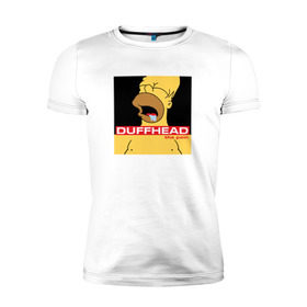 Мужская футболка премиум с принтом Homer Duffhead в Екатеринбурге, 92% хлопок, 8% лайкра | приталенный силуэт, круглый вырез ворота, длина до линии бедра, короткий рукав | gomer | барт | симпсонs | симпсоны
