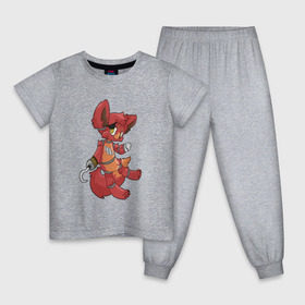 Детская пижама хлопок с принтом Foxy fnaf в Екатеринбурге, 100% хлопок |  брюки и футболка прямого кроя, без карманов, на брюках мягкая резинка на поясе и по низу штанин
 | Тематика изображения на принте: @