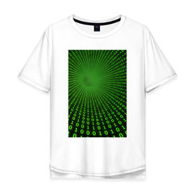 Мужская футболка хлопок Oversize с принтом Цифровая иллюзия в Екатеринбурге, 100% хлопок | свободный крой, круглый ворот, “спинка” длиннее передней части | обман зрения | оптическая иллюзия | прикол | фокус