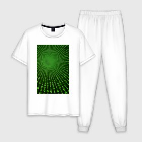 Мужская пижама хлопок с принтом Цифровая иллюзия в Екатеринбурге, 100% хлопок | брюки и футболка прямого кроя, без карманов, на брюках мягкая резинка на поясе и по низу штанин
 | обман зрения | оптическая иллюзия | прикол | фокус