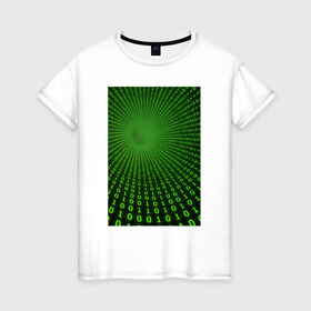 Женская футболка хлопок с принтом Цифровая иллюзия в Екатеринбурге, 100% хлопок | прямой крой, круглый вырез горловины, длина до линии бедер, слегка спущенное плечо | обман зрения | оптическая иллюзия | прикол | фокус