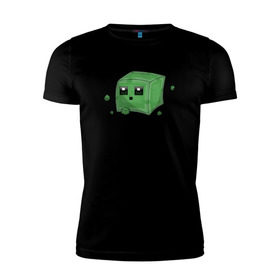 Мужская футболка премиум с принтом Minecraft слизень в Екатеринбурге, 92% хлопок, 8% лайкра | приталенный силуэт, круглый вырез ворота, длина до линии бедра, короткий рукав | игра | мinecraft