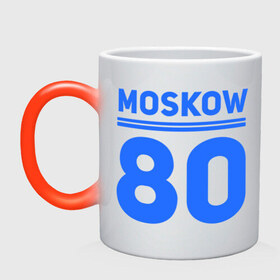 Кружка хамелеон с принтом Moskow 80 в Екатеринбурге, керамика | меняет цвет при нагревании, емкость 330 мл | moskow | москва 80 | олимпиада | россия