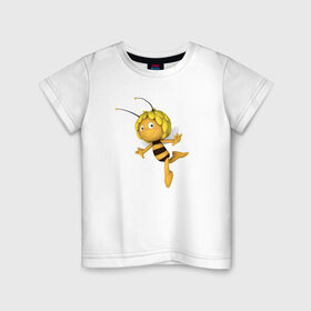 Детская футболка хлопок с принтом Пчелка Майя в Екатеринбурге, 100% хлопок | круглый вырез горловины, полуприлегающий силуэт, длина до линии бедер | Тематика изображения на принте: : животные | zoobe | прикол | приложение | сообщения