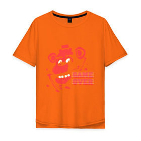 Мужская футболка хлопок Oversize с принтом Five Nights At Freddys в Екатеринбурге, 100% хлопок | свободный крой, круглый ворот, “спинка” длиннее передней части | five nights at freddys | fnaf | freddy | game over | игры | медведь | мишка | фнаф | фредди