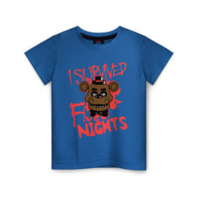 Детская футболка хлопок с принтом Five Nights At Freddy`s в Екатеринбурге, 100% хлопок | круглый вырез горловины, полуприлегающий силуэт, длина до линии бедер | Тематика изображения на принте: five nights at freddys | fnaf | freddy | игры | медведь | мишка | фнаф | фредди