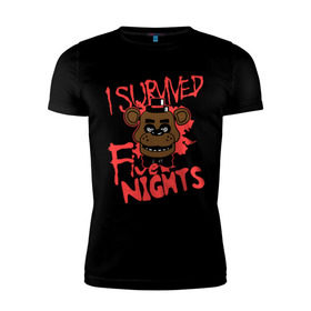 Мужская футболка премиум с принтом Five Nights At Freddy`s в Екатеринбурге, 92% хлопок, 8% лайкра | приталенный силуэт, круглый вырез ворота, длина до линии бедра, короткий рукав | five nights at freddys | fnaf | freddy | игры | медведь | мишка | фнаф | фредди