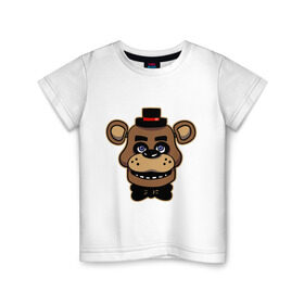 Детская футболка хлопок с принтом Five Nights At Freddy`s в Екатеринбурге, 100% хлопок | круглый вырез горловины, полуприлегающий силуэт, длина до линии бедер | five nights at freddys | fnaf | freddy | игры | медведь | мишка | фнаф | фредди