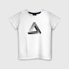 Детская футболка хлопок с принтом Треугольник Пенроуза в Екатеринбурге, 100% хлопок | круглый вырез горловины, полуприлегающий силуэт, длина до линии бедер | иллюзия | оптическая | пенроуз