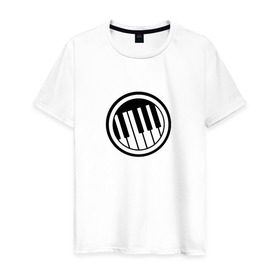 Мужская футболка хлопок с принтом Piano в Екатеринбурге, 100% хлопок | прямой крой, круглый вырез горловины, длина до линии бедер, слегка спущенное плечо. | Тематика изображения на принте: клавиши | музыка | пианино | фортепиано
