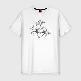 Мужская футболка премиум с принтом Стрелец в Екатеринбурге, 92% хлопок, 8% лайкра | приталенный силуэт, круглый вырез ворота, длина до линии бедра, короткий рукав | знак зодиака | кентавр | стрелец