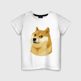 Детская футболка хлопок с принтом Doge в Екатеринбурге, 100% хлопок | круглый вырез горловины, полуприлегающий силуэт, длина до линии бедер | such wow | вау | доги