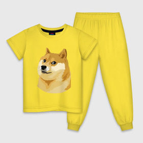 Детская пижама хлопок с принтом Doge в Екатеринбурге, 100% хлопок |  брюки и футболка прямого кроя, без карманов, на брюках мягкая резинка на поясе и по низу штанин
 | such wow | вау | доги
