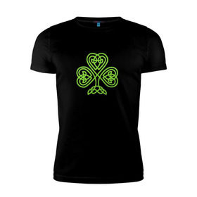 Мужская футболка премиум с принтом Celtic сlover в Екатеринбурге, 92% хлопок, 8% лайкра | приталенный силуэт, круглый вырез ворота, длина до линии бедра, короткий рукав | кельтский | клевер