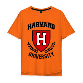 Мужская футболка хлопок Oversize с принтом Гарвард в Екатеринбурге, 100% хлопок | свободный крой, круглый ворот, “спинка” длиннее передней части | harvard | university | гарвард | институт | студентам | университет