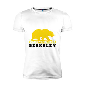 Мужская футболка премиум с принтом Беркли в Екатеринбурге, 92% хлопок, 8% лайкра | приталенный силуэт, круглый вырез ворота, длина до линии бедра, короткий рукав | bear | berkeley | беркли | институт | калифорния | медведь | студентам | университет