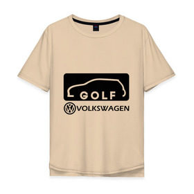 Мужская футболка хлопок Oversize с принтом Фольцваген гольф в Екатеринбурге, 100% хлопок | свободный крой, круглый ворот, “спинка” длиннее передней части | golf | logo | volkswagen | гольф | логотип | фольцваген