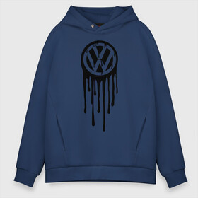 Мужское худи Oversize хлопок с принтом Volkswagen в Екатеринбурге, френч-терри — 70% хлопок, 30% полиэстер. Мягкий теплый начес внутри —100% хлопок | боковые карманы, эластичные манжеты и нижняя кромка, капюшон на магнитной кнопке | logo | volkswagen | логотип | фольцваген