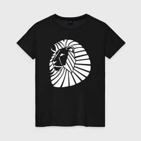 Женская футболка хлопок с принтом LION в Екатеринбурге, 100% хлопок | прямой крой, круглый вырез горловины, длина до линии бедер, слегка спущенное плечо | black | blvck | blvck collection swag | uifig | лев | лион