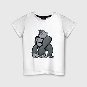 Детская футболка хлопок с принтом I am so cool! в Екатеринбурге, 100% хлопок | круглый вырез горловины, полуприлегающий силуэт, длина до линии бедер | горилла | прикол