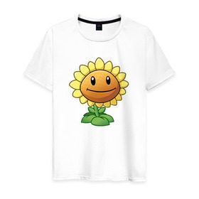 Мужская футболка хлопок с принтом Plants Vs Zombies в Екатеринбурге, 100% хлопок | прямой крой, круглый вырез горловины, длина до линии бедер, слегка спущенное плечо. | Тематика изображения на принте: растения против зомби
