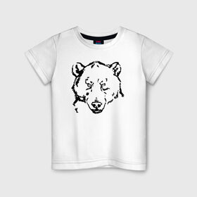 Детская футболка хлопок с принтом Медведь в Екатеринбурге, 100% хлопок | круглый вырез горловины, полуприлегающий силуэт, длина до линии бедер | 