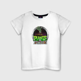 Детская футболка хлопок с принтом Plants vs Zombies в Екатеринбурге, 100% хлопок | круглый вырез горловины, полуприлегающий силуэт, длина до линии бедер | Тематика изображения на принте: растения против зомби