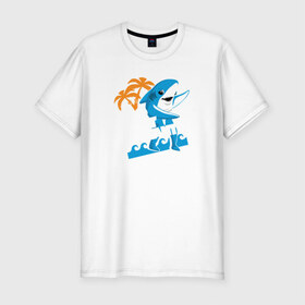 Мужская футболка премиум с принтом Делаю что хочу в Екатеринбурге, 92% хлопок, 8% лайкра | приталенный силуэт, круглый вырез ворота, длина до линии бедра, короткий рукав | акула | море