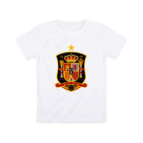 Детская футболка хлопок с принтом Spain National Football в Екатеринбурге, 100% хлопок | круглый вырез горловины, полуприлегающий силуэт, длина до линии бедер | испания | футбол