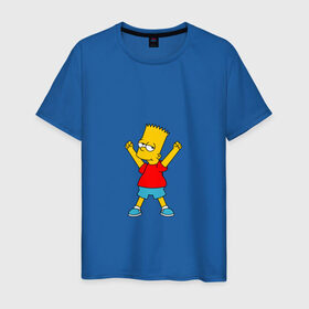 Мужская футболка хлопок с принтом Барт в Екатеринбурге, 100% хлопок | прямой крой, круглый вырез горловины, длина до линии бедер, слегка спущенное плечо. | bart | simpson