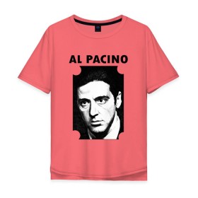 Мужская футболка хлопок Oversize с принтом Аль Пачино в Екатеринбурге, 100% хлопок | свободный крой, круглый ворот, “спинка” длиннее передней части | : кино | al pacino | аль пачино