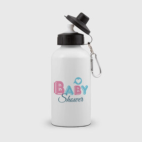 Бутылка спортивная с принтом Baby shower в Екатеринбурге, металл | емкость — 500 мл, в комплекте две пластиковые крышки и карабин для крепления | baby shower | беременность | бэби шауэр | для беременных | новорожденный | ножки | рождение